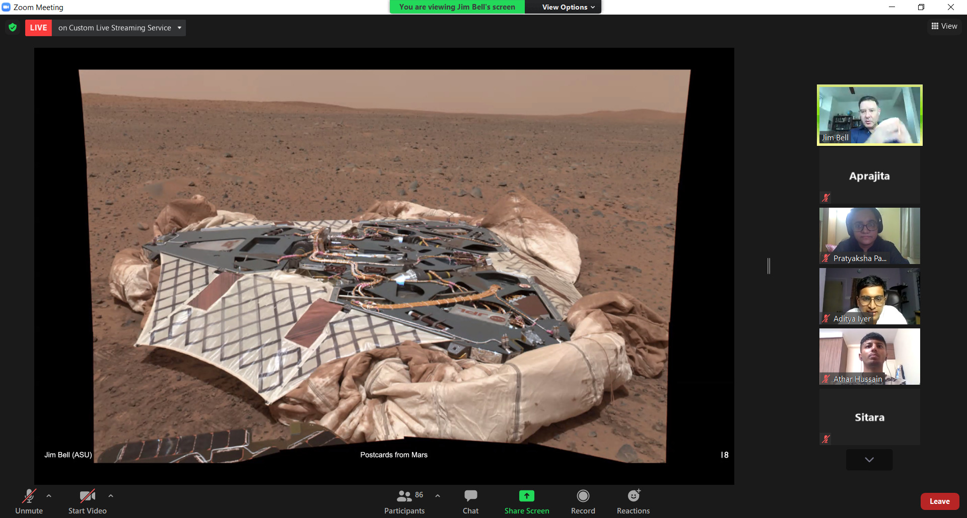 Image of the Spirit lander comprising of airbags that brought the rover to the surface of Mars.