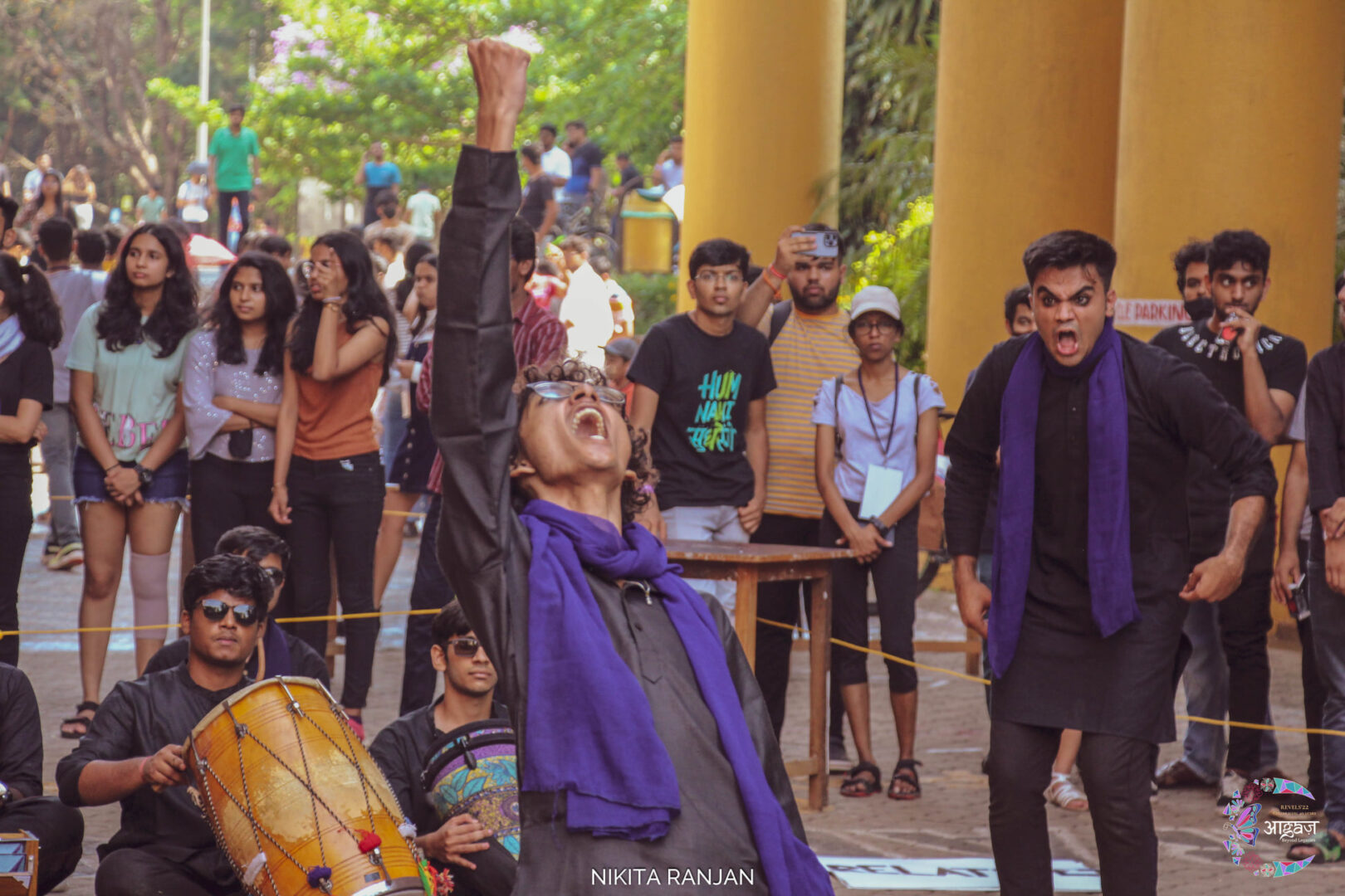 A lively street play as part of 'Nukkad Natak'. [Image Credits: Nikita Ranjan]